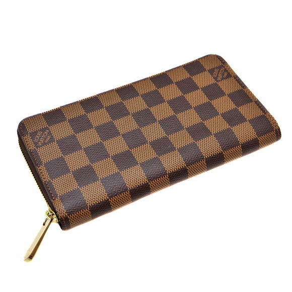 Louis Vuitton Ebene Brown Zippy Canvas Wallet Damier - Picture 1 of 6